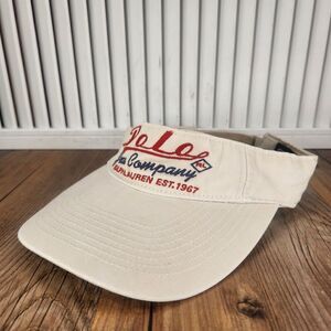 Polo Ralph Lauren Jean Company Visor Strap Back Beige Canvas Casual Golf Outdoor